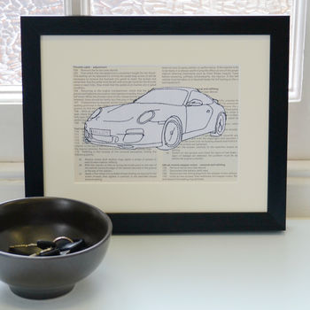 Personalised Porsche 911 Embroidered Artwork, 3 of 5