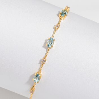 Blue Topaz Bracelet In Sterling Silver And Gold, 11 of 12