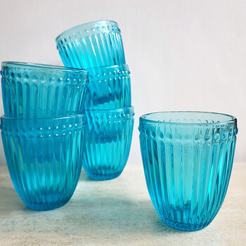 Decorative Glass Tumbler – Aqua, Green, Purple Or Grey, 2 of 9