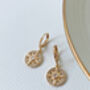 18k Gold Plated Compass Huggie Hoop Earrings, thumbnail 2 of 4
