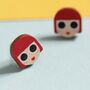 Yayoi Kusama Inspired Eco Friendly Wooden Stud Earrings, thumbnail 1 of 2