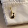 Electric Guitar Gold Cufflinks Gift For Musicians 316 L Stainless Steel Rock Accessory, thumbnail 5 of 5