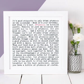 Prosecco Quotes Gift Print, 3 of 9