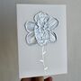 Handmade Personalised Silver Foil Flower Be My Bridesmaid ? Card, thumbnail 1 of 4