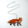 Wooden Fox Pendant Necklace, thumbnail 2 of 7