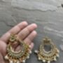 Elaiya Chandbali Gold Earrings, thumbnail 4 of 5