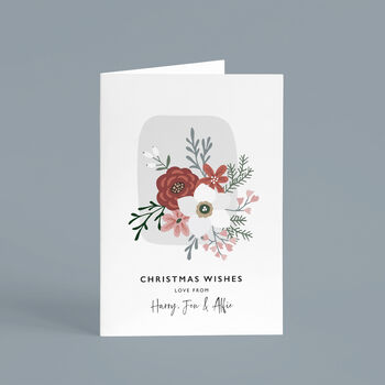 Personalised Floral Wreath Christmas Card Pack, 2 of 4
