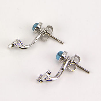 Two Way Turquoise Moon And Star Earrings, 6 of 11