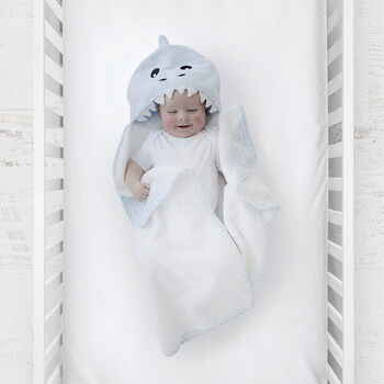 Hooded Baby Towel Shark, 3 of 4