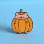 Pumpkin Pig Enamel Pin | Cute Pin Badges, thumbnail 4 of 5
