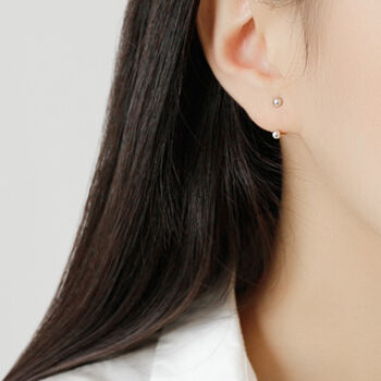 Sterling Silver Ball Ear Jacket Stud Earrings, 2 of 5