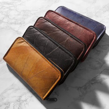 Leaf Leather Zip Over Purse, 4 of 12