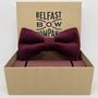 Velvet Bow Tie In Burgundy, thumbnail 2 of 2