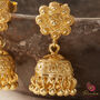 Jhumka Filigree Dangly Ball Charm Gold Plated Earrings, thumbnail 7 of 9