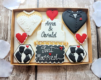 Personalised Hand Iced Wedding Cookie Letterbox Gift, 4 of 4