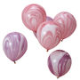 Pink Purple Marble Party Balloons Decoration 10 Pack, thumbnail 2 of 3