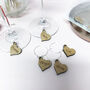 Personalised Five Party Heart Wine Glass Charms, thumbnail 4 of 12
