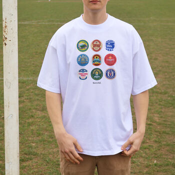 Leeds Football Beer Mats Oversized T Shirt, 5 of 10