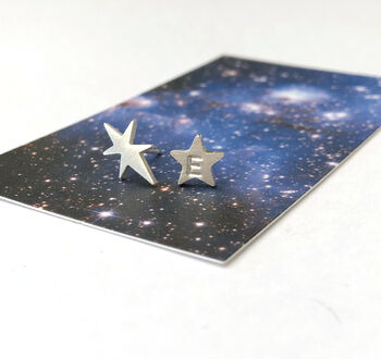 Personalised Mismatched Northern Star Initial Earrings, 8 of 9