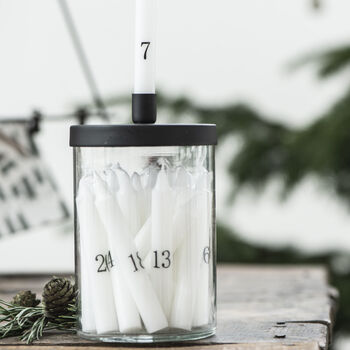 Slim Tapered White One To Twenty Four Advent Candles, 4 of 6