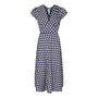 Navy Forties Day Dress In Fan Print Crepe, thumbnail 2 of 3