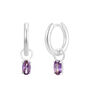 February Huggie Hoop Birthstone Charm Earrings, thumbnail 3 of 4