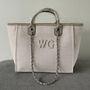 Personalised Stone Large Chain Initial Tote Beach Bag, thumbnail 4 of 6