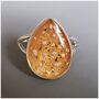 Forever Cherished Memorial Ashes Silver Pear Ring, thumbnail 3 of 5