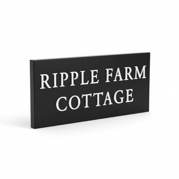 Personalised Matte Black House Sign With Raised White Lettering Lettering, 3 of 6