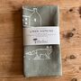 Winter Fox Linen Napkins Set Of Two, thumbnail 4 of 7