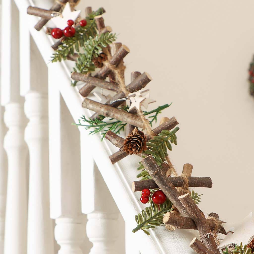 Traditional Woodland Star Christmas Garland By Dibor