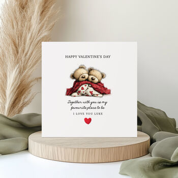 Personalised Bear Valentine's Day Card Together With You, 3 of 3