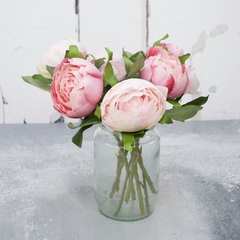 Soft Pink Mixed Faux Peony Bouquet, 4 of 7