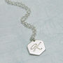 Personalised Sterling Silver Hexagon Initial Necklace, thumbnail 2 of 5
