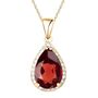 Garnet 18k Gold Plated Pear Drop Necklace, thumbnail 3 of 4