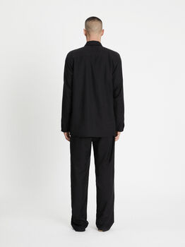 Black Plain Tencel Unisex Loungewear Set, 3 of 3