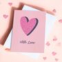 With Love Pink Heart Greeting Card, thumbnail 1 of 2