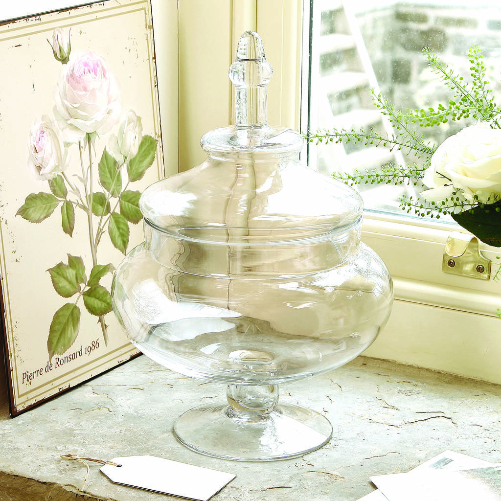 Traditional Glass Urn Display Storage Jar By Dibor