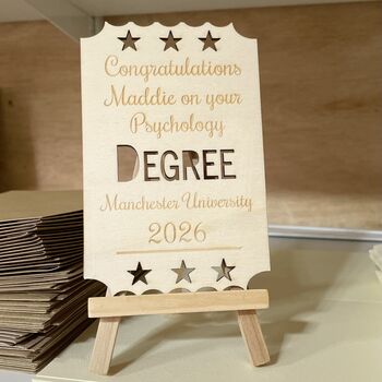 Personalised Degree Wooden Card, 2 of 10