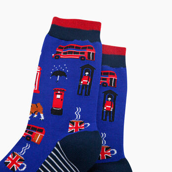 London Landmarks Bamboo Socks In Royal Blue, 2 of 4