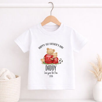 Personalised First Father’s Day Football Baby Outfit, 5 of 8