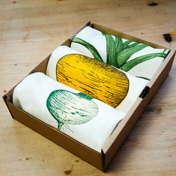 Garden Vegetable Tea Towel Gift Box, 3 of 5