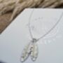 Mum And Daughter Sterling Silver Feather Necklace, thumbnail 3 of 12