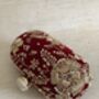 Maroon Handcrafted Oval Velvet Clutch Bag, thumbnail 4 of 8