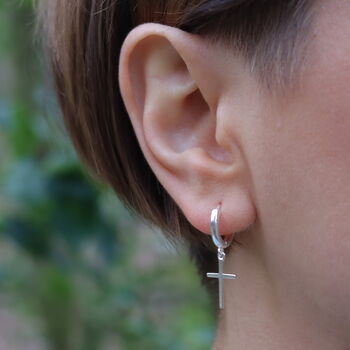 Cross Drop Earrings Punk Style Jewellery, 3 of 5