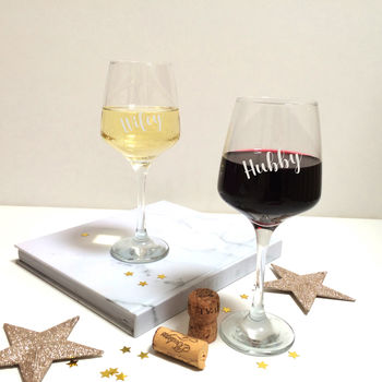 Husband And Wife Wine Glass Set, 2 of 2