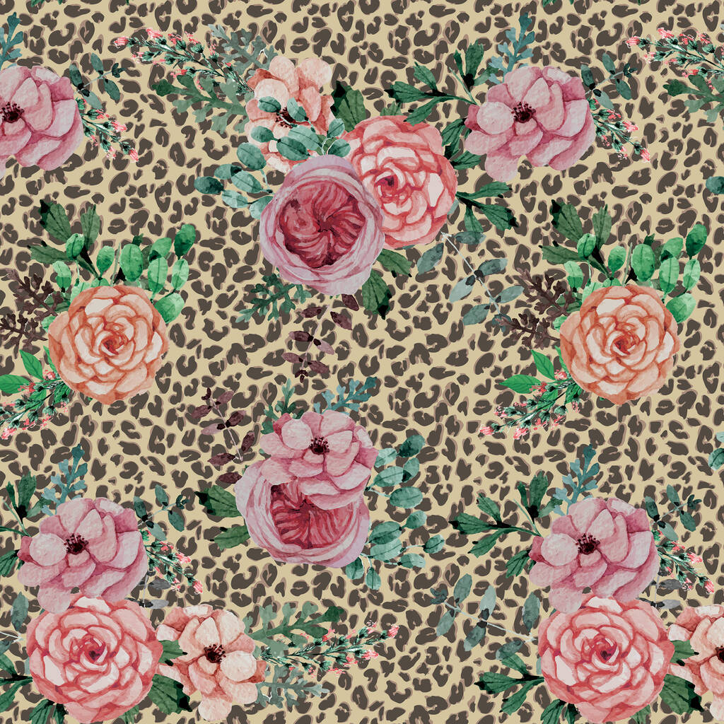 Rose And Leopard Print Vinyl Floor Mat By Lime Lace ...