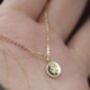 Dainty Gold Plated Rose Coin Flower Necklace, thumbnail 3 of 5