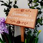 Personalised Engraved Oak Floral Garden Plaque, thumbnail 1 of 3