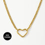 Women’s Dainty Curb Chain Necklace With Heart Carabiner Charm Clasp In 18k Gold, thumbnail 2 of 7